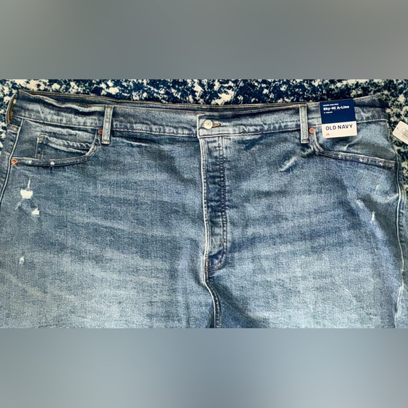 Old Navy Women's Distressed Blue Sky-Hi A-Line Jean Shorts (NWT) - Picture 2 of 7